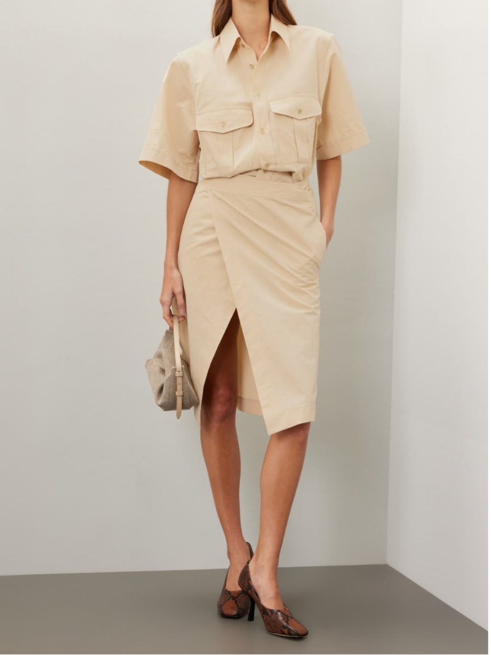 Petar Petrov Beige loose fit shirt dress